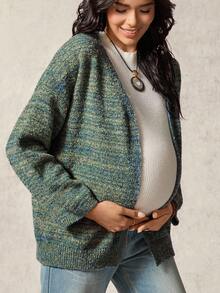 Boho Mama 孕妇休闲渐变色落肩宽松开衫，秋冬 - 彩色 - 查看 3