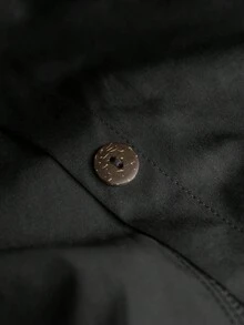 SHEIN LUNE 大码休闲连帽长款夹克，带大口袋 - 深灰色 - 查看 4