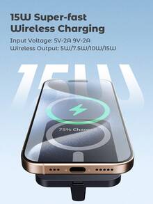 JMMO 15W磁吸無線車用充電器，適用於12/12mini/12Pro/12Pro Max/13mini/13Pro/13Pro Max/14Pro/14Pro Max/15Pro/15Pro Max車用配件，磁吸無線充電 - 黑色 - 查看 3