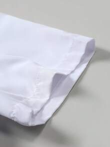 Manfinity Homme Áo sơ mi in tay ngắn giản dị, màu trơn đơn giản thời trang phù hợp cho mùa hè nam áo sơ mi bó sát áo sơ mi nam quần áo nam áo sơ mi nam tay ngắn - trắng - Xem 4