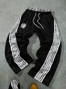 Manfinity EMRG Men's Drawstring Waist Striped Loose Casual Sweatpants