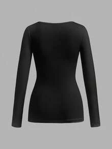 Attitoon 朋克翼、心形和十字图案 V 领长袖 T 恤，适合女性、万圣节、Y2K 风格、街头服饰、复古、返校、怀旧、秋季、度假、休闲装、秋冬、嘻哈、风格核心美学、哥特、赛博哥特 - 白色 - 查看 3