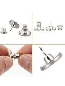 Bộ 6/12 nút quần jean thay thế 17mm không cần may, bộ sửa chữa nút kim loại không cần đinh, nút quần jean có thể tháo rời, combo quà tặng Valentine, đám cưới, sinh nhật, nút, may vá, dụng cụ may vá, phụ kiện may vá, đồ dùng thủ công, tự làm, đồ thủ công dành cho người lớn - trắng - Xem 3