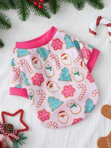 PETSIN 一件粉色可爱印花圣诞宠物卫衣（不含帽子），猫狗均适用 - 彩色 - 查看 6