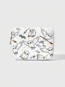 HARRY POTTER X SHEIN 1pc A Full-Print Owl Short Wallet Simple Zipper Ladies Coin Purse - Multicolor - View 1