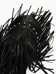 Solezae Giày cao bồi mũi nhọn màu đen, kiểu phương Tây quyến rũ, dài đến bắp chân, trang trí hình ngôi sao, thời trang vui nhộn cho ngày lễ - màu đen - Xem 7