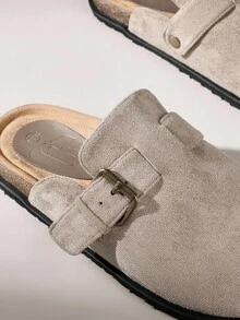 Solecia Women's Casual Slip-On Flat Mules For Christmas Fall Shoes - Khaki - View 5