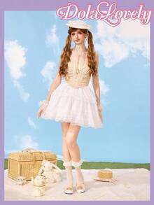 Dola Lovely Women's Round Toe Lolita Style High Heels - Beige - View 2