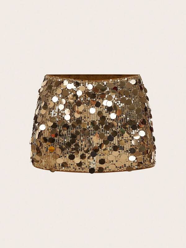 SHEIN ICON Minifalda negra de cintura alta y súper corta de mujer con silueta ajustada