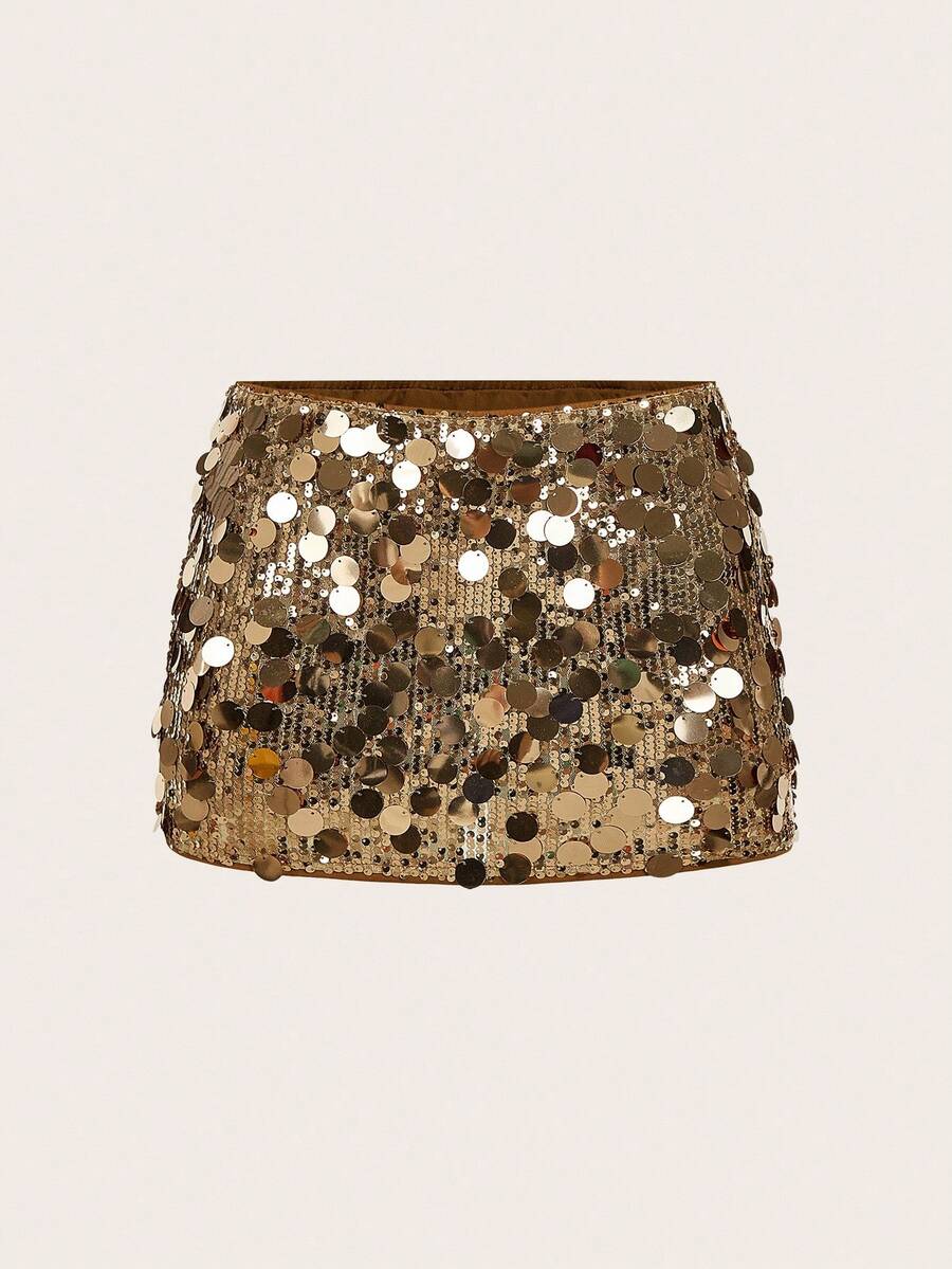 SHEIN ICON Black Bodycon High Waist Super Short Women's Mini Skirt - Khaki - View 1