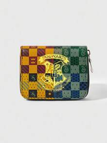 HARRY POTTER X SHEIN 1pc A Four-College Short Wallet Simple Zipper Ladies Coin Purse