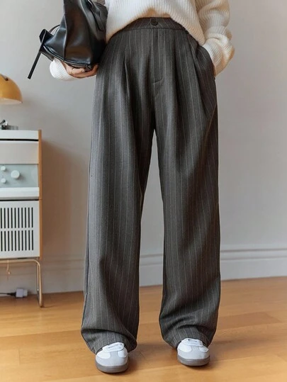 DAZY 女式条纹商务休闲常规裤秋季
