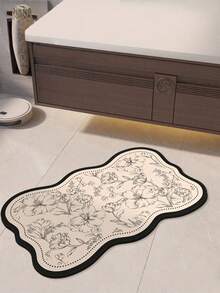 SHEIN 1 件浴室垫，硅胶防滑速干淋浴垫，浴室防水防滑脚垫，可洗浴室地毯家居浴室装饰浴室地毯户外地毯门垫秋季装饰浴室配件返校入口装饰 - 白色 - 查看 4