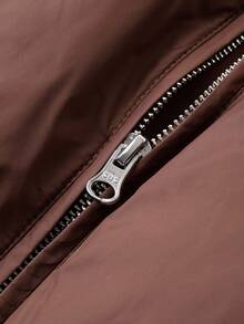 DAZY Solid Color Loose Cropped Zip Pocket Padded Thick Padded Coat For Women Winter Jacket