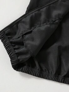 SHEIN Tween Boys' Smiling Face Print Hooded Casual Jacket - Black - View 6