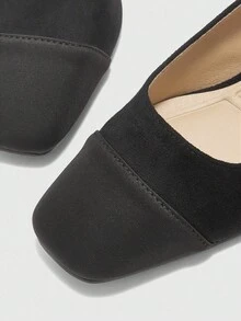 CUCCOO BIZCHIC 女士时尚迷人高跟鞋，黑色 PU 皮革材质，方头，通勤，舒适，室内，办公室，街头，派对，旅行，度假，春夏季，适合搭配连衣裙、牛仔裤、短裤 - 黑色 - 查看 7