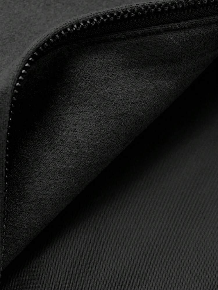 Men's Solid Black Suede Fleece Jacket And Coat, Autumn, Grunge