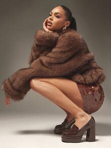 SHUZIA 女士经典英伦风格厚底高跟鞋，百搭厚底牛津鞋，适合上学和工作 - 巧克力棕 - 查看 2