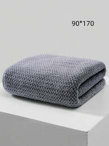 SHEIN 1/2条装菠萝纹理毛巾，超柔软快干珊瑚绒，吸水不掉毛，适用于面部、身体和手部。成人、情侣、沙龙、浴室、返校必备的理想之选 - 深灰色 - 查看 12