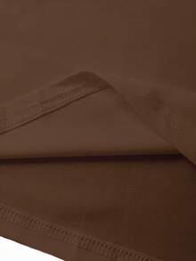 EMERY ROSE Christmas Coffee Gingerbread Man Printed Casual Plus Size T-Shirt - Coffee Brown - View 6