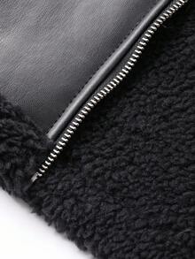 DAZY 女士休闲宽松羊毛常规款夹克，秋季女式外套 - 黑色 - 查看 10