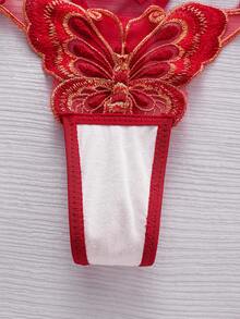 SHEIN 3pcs/Pack Women's Low Waist Lace Thong Panties, Random Heart Pattern - Multicolor - View 3