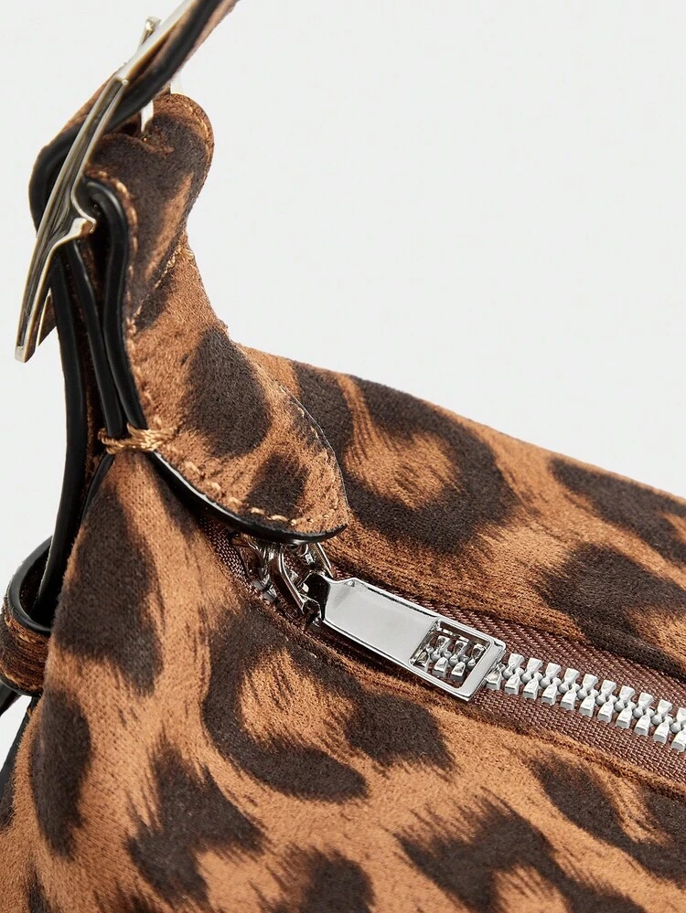 SHEIN Maija Women's Casual Everyday Leopard Print Shoulder Bag, Versatile