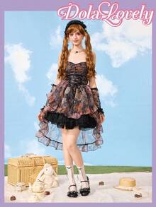 Dola Lovely 女士时尚白色优雅洛丽塔高跟鞋 - 黑色 - 查看 2