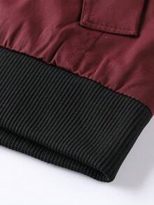 Manfinity Homme Men's Casual Multi-Pocket Zipper Long Sleeve Jacket, Cargo Style Style, Fall - Red - View 7