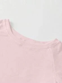 Sweetra 3 件女式夏季不对称领口修身 T 恤，基本款不对称领口上衣，黑色、白色、粉色 - 彩色 - 查看 6