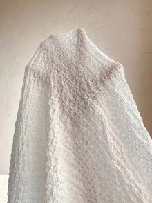 Calvaya Áo sơ mi ngắn tay cổ chữ V màu trơn mùa hè Plus Size có viền xẻ - trắng - Xem 3