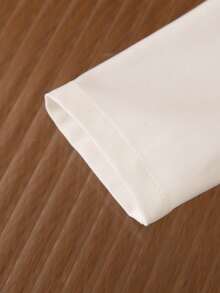 SHEIN Babygirl 优雅白色夹克和薄纱裙套装，秋冬 - 白色 - 查看 6