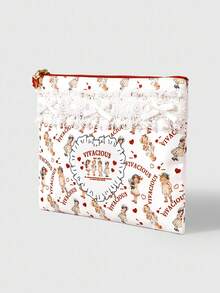 ROMWE Kawaii Túi đựng đồ trang điểm họa tiết bướm thời trang phong cách Anh và nữ tính có chức năng lưu trữ - Nhiều màu - Xem 5