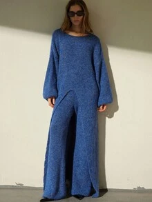 Aveloria Modichic 2件套时尚休闲针织毛衣和裤子