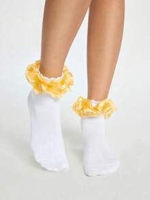 ROMWE Kawaii Women Crew Socks - White - View 2