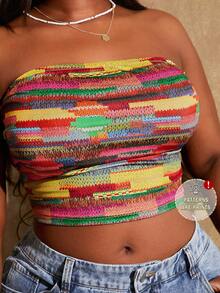 SHEIN SXY Women Strapless Top, Fashionable For Summer Tube Top - Multicolor - View 1
