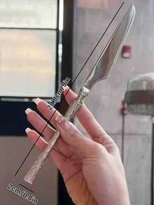 Cirelle Stainless Steel Bark-Patterned Cutlery Set, Western Steak Knife Fork Spoon Set, Cutlery, Home & Restaurant Dinner Set, Kitchen Accessories | Cutlery Set,Cutlery,Dinner Set,Kitchen Accessories,Spoon And Fork Set - Silver - View 6