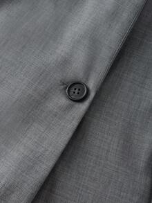 SHEIN PETITE CURVE 大码女式条纹拼布商务套装