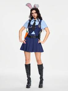 ROMWE Avant 3 件套 Judy Hopps 军官角色扮演服装套装，动漫/漫画展，万圣节女装 - 彩色 - 查看 7