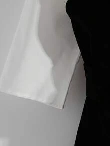 Modelyn 女式二合一 3/4 袖打结腰优雅衬衫 - 黑色 - 查看 5