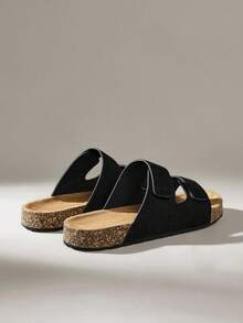 Solecia 男士钩环设计休闲一脚蹬凉鞋 - 黑色 - 查看 4