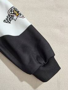 SHEIN 男童撞色休闲运动街头风格拉链夹克，适合居家、户外、运动、春秋冬 - 彩色 - 查看 3