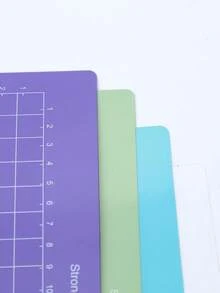 SHEIN 1pc 3pcs Cutting Mat Compatible With Joy Machine 3 Packs Replacement Adhesive Cut Mats Green Purple Blue Transparent Waterproof Durable. - Multicolor - View 3