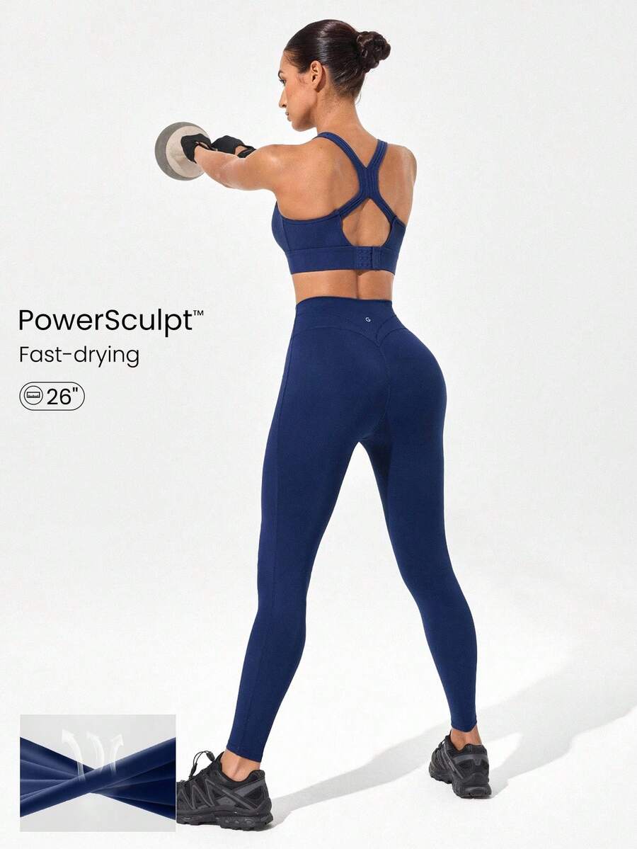 GLOWMODE 26英寸 Powersculpt 训练紧身裤 中等强度训练健身速干吸湿排汗凉爽感觉健身房