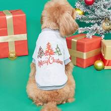 PETSIN 1pc Pet Christmas Tree Fleece Sweatshirt - Grey - View 5