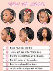 Boho Braids 100%真人发丝，水波纹钩编发，羽毛线钩编发辫，沙龙级丝滑无缝隐形自然黑色，适合发量较少的女性，微预环钩编真人发接发 - Natural Black - 查看 9