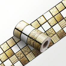 1pc Mosaic Style Decorative Caulk Line Sticker, Home Decor Wall Corner Sticker For Kitchen, Bathroom, Bedroom, Simulated 3D Wall Sticker, 3.9*94.5 Inches Room Decor Kitchen Decor Bathroom Decor Stickers Personalised Stickers