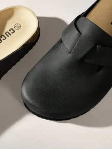 Solecia 女士休闲百搭简约平底拖鞋 - 黑色 - 查看 5