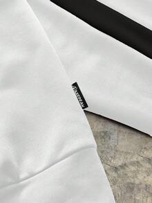 AXEPEAK 男式宽松圆领长袖套头衫，秋冬 - 白色 - 查看 5