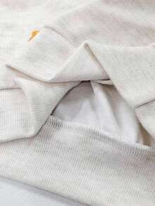 SHEIN Vintaside Kids 女婴花卉刺绣圆领运动衫和裤子休闲装，秋季 - 米色 - 查看 8